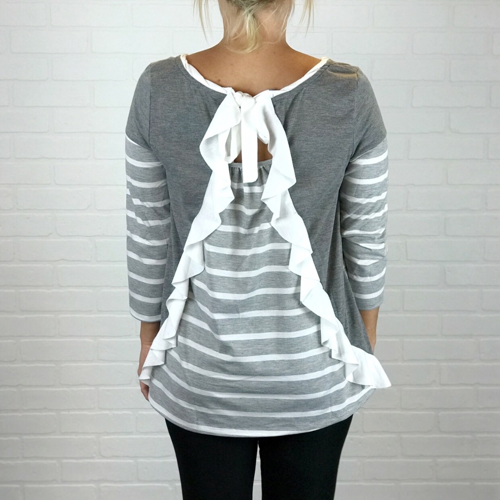 Bow Back Ruffle Top